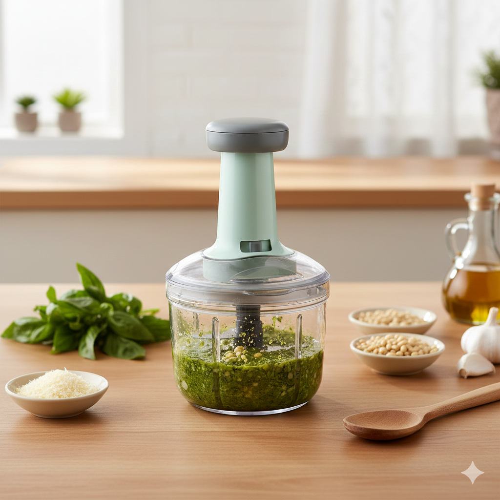 Premium 800ml Multi-Purpose Manual Vegetable Chopper with Stainless Steel Blades | Quick & Efficient Kitchen Cutter