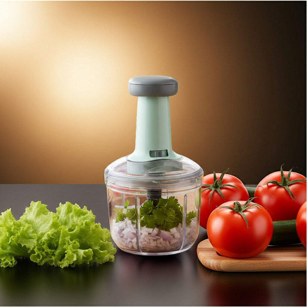 Premium 800ml Multi-Purpose Manual Vegetable Chopper with Stainless Steel Blades | Quick & Efficient Kitchen Cutter